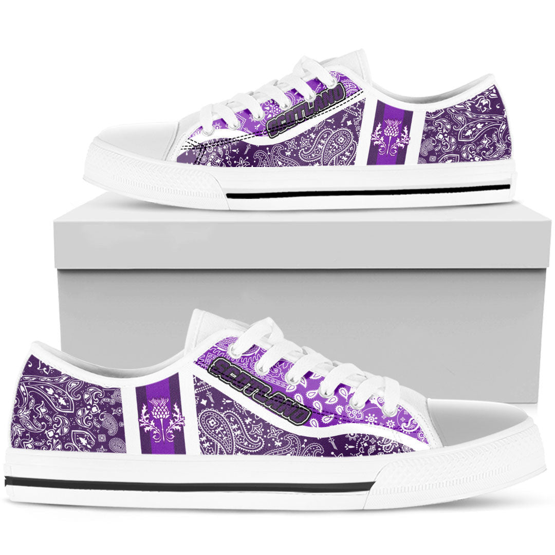Shoes Scotland Purple Version Low Top Shoes Paisley Bandana Special Style