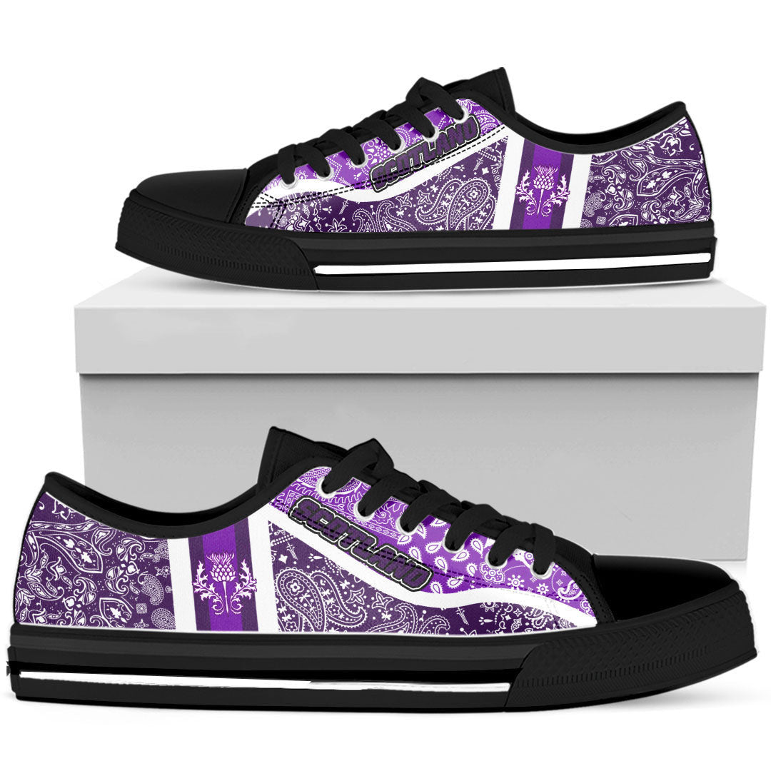 Shoes Scotland Purple Version Low Top Shoes Paisley Bandana Special Style