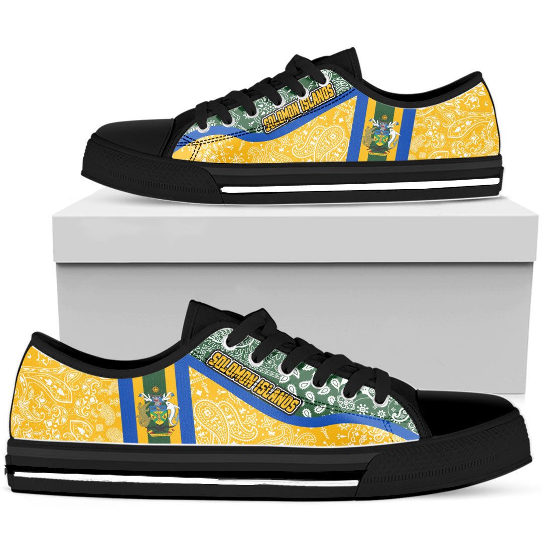 Shoes Solomon Islands Low Top Shoes Paisley Bandana Special Style