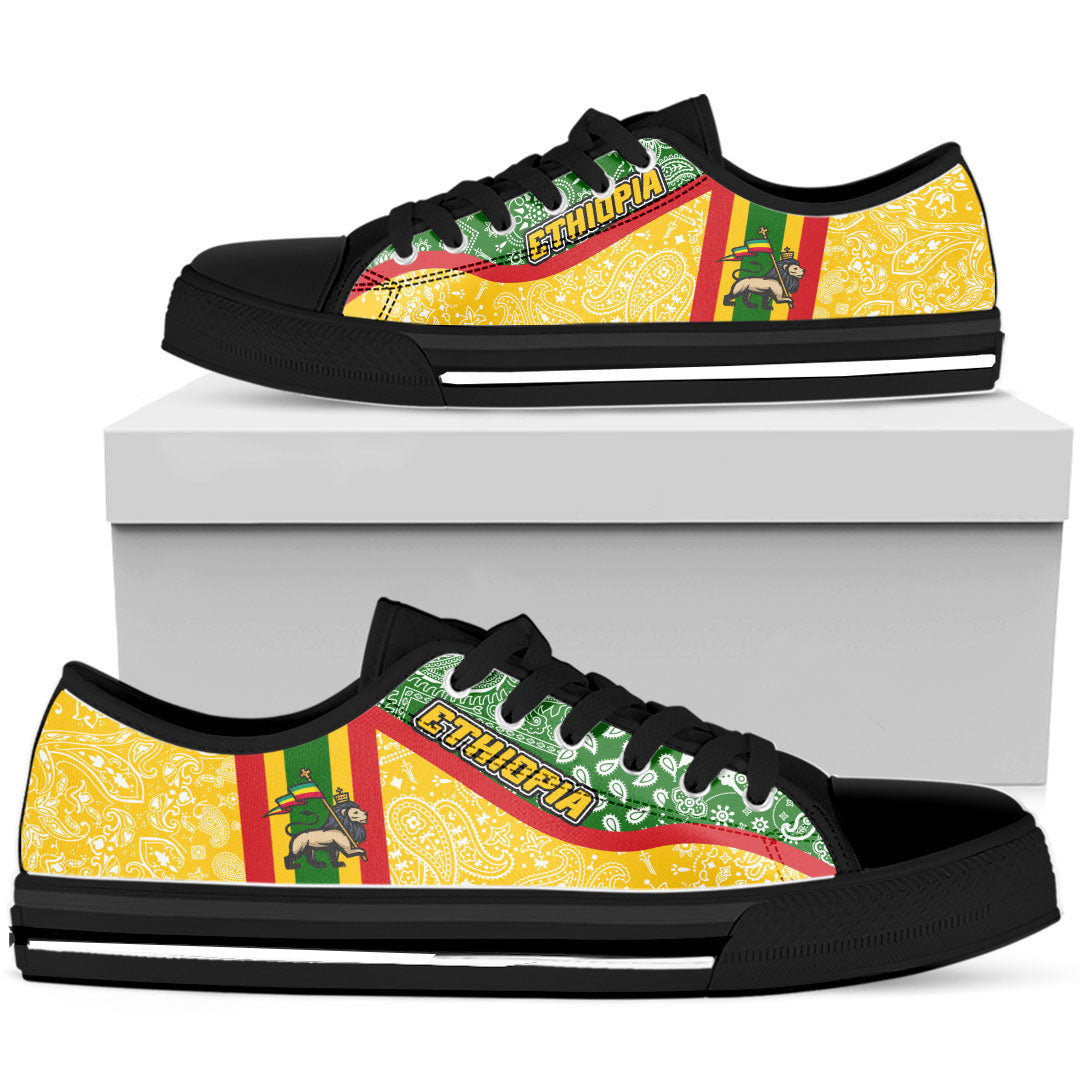 Shoes Ethiopia Yellow Version Low Top Shoes Paisley Bandana Special Style