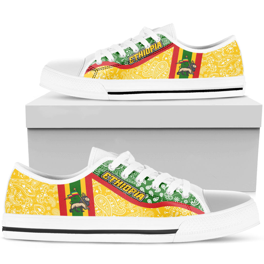 Shoes Ethiopia Yellow Version Low Top Shoes Paisley Bandana Special Style