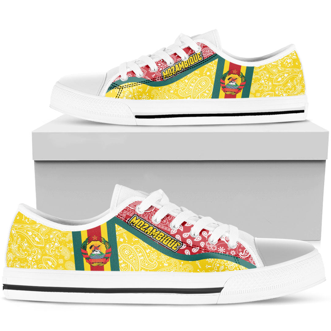 Shoes Mozambique Yellow Version Low Top Shoes Paisley Bandana Special Style