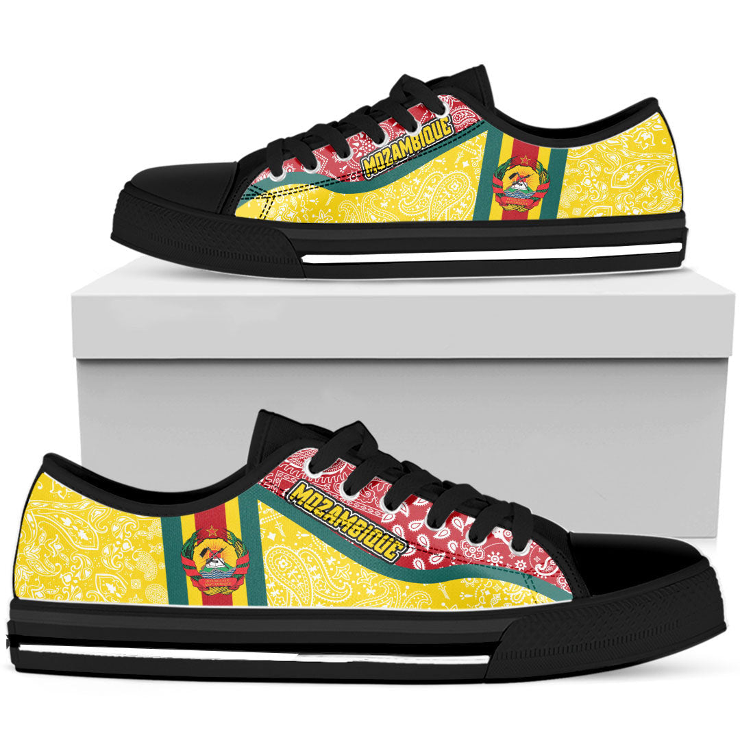 Shoes Mozambique Yellow Version Low Top Shoes Paisley Bandana Special Style