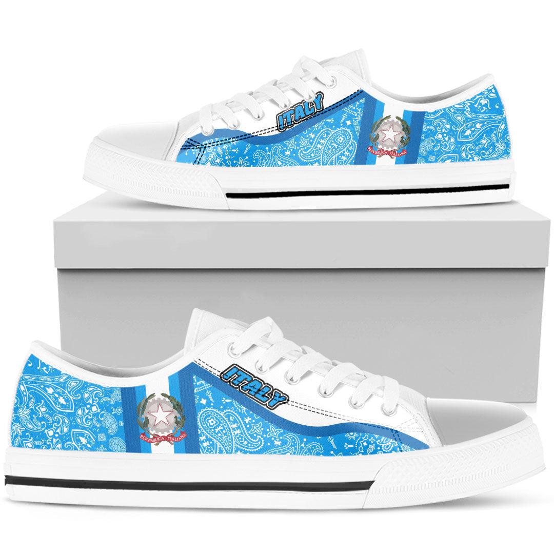 Shoes Italy Low Top Shoes Paisley Bandana Special Style