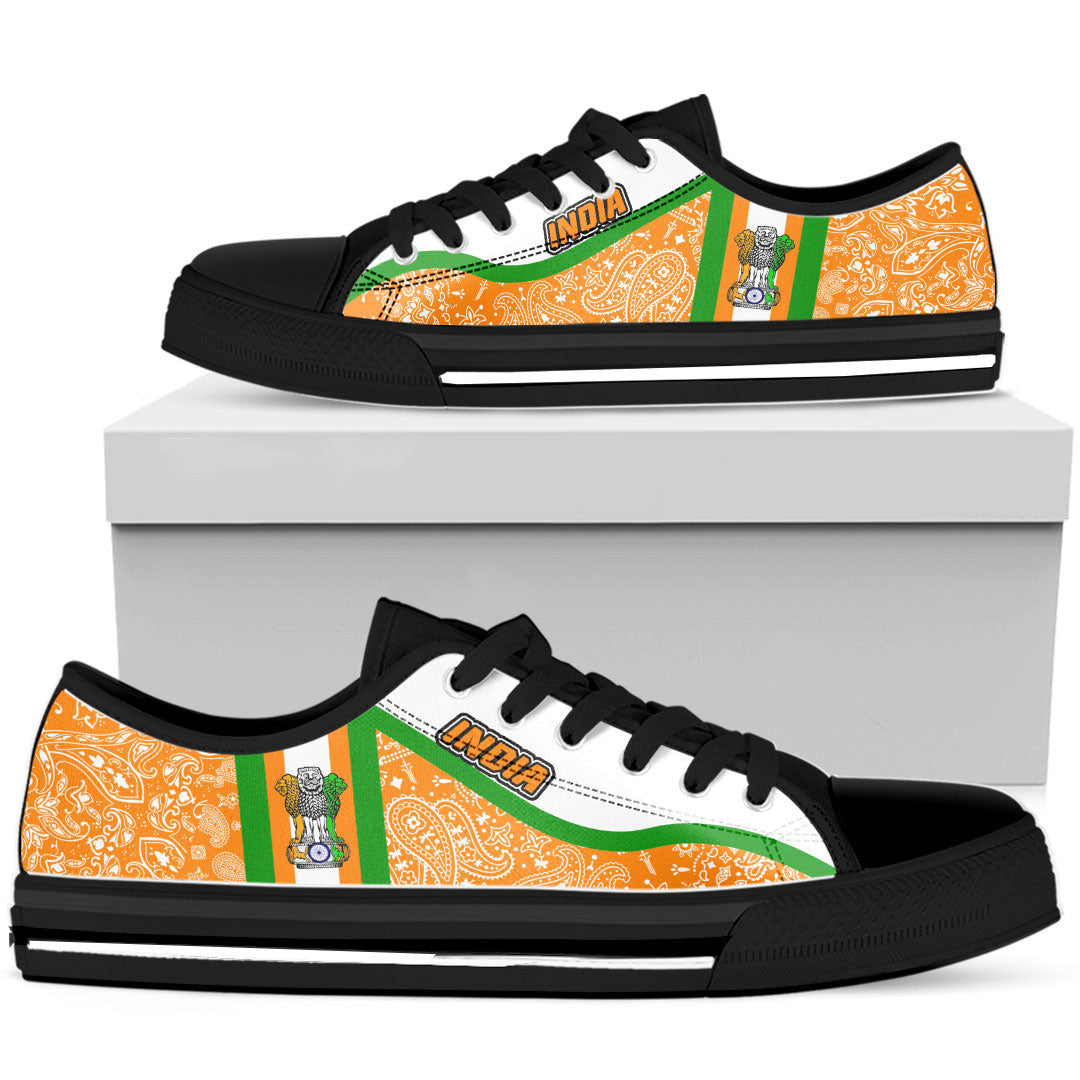 Shoes India Low Top Shoes Paisley Bandana Special Style