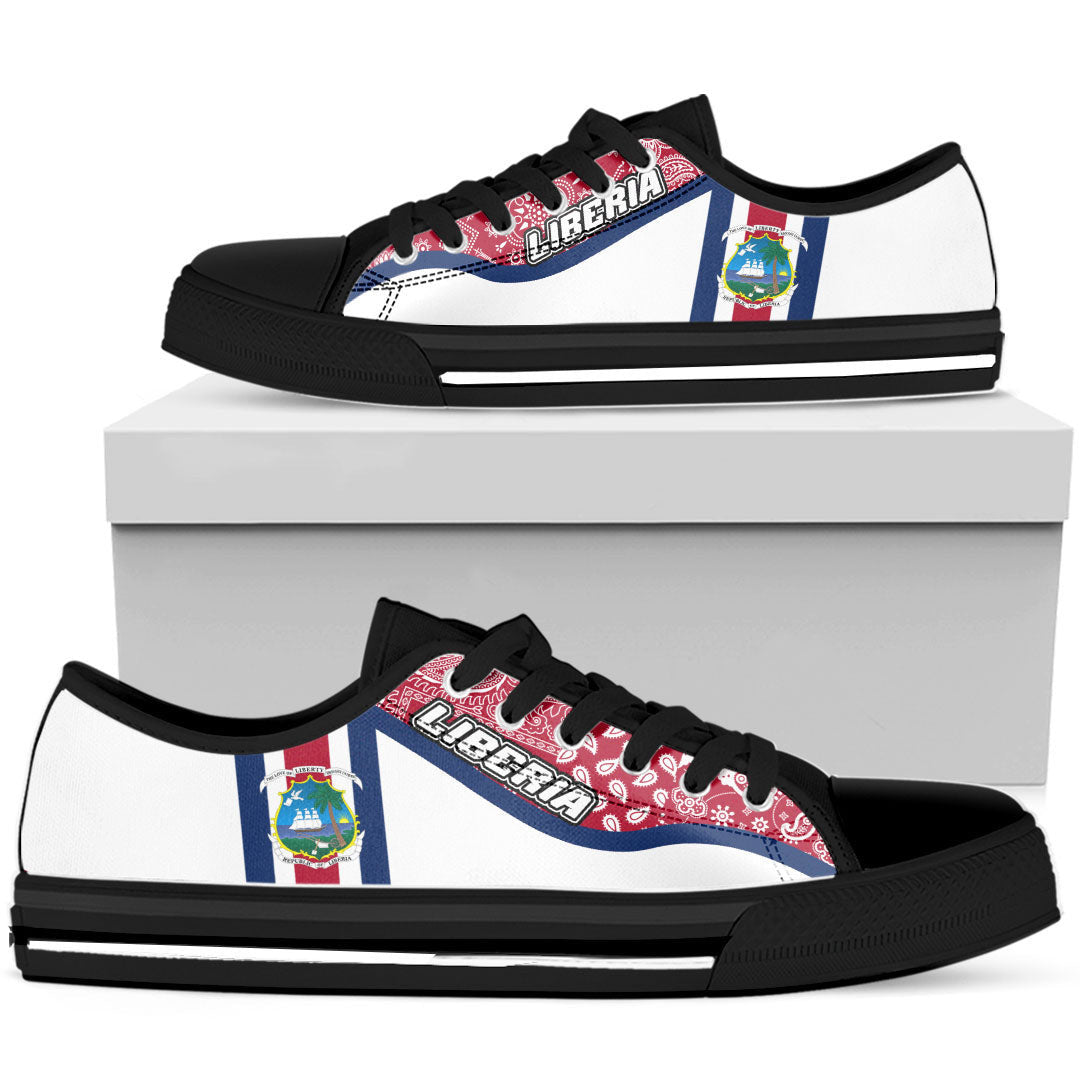 Shoes Liberia White Version Low Top Shoes Paisley Bandana Special Style