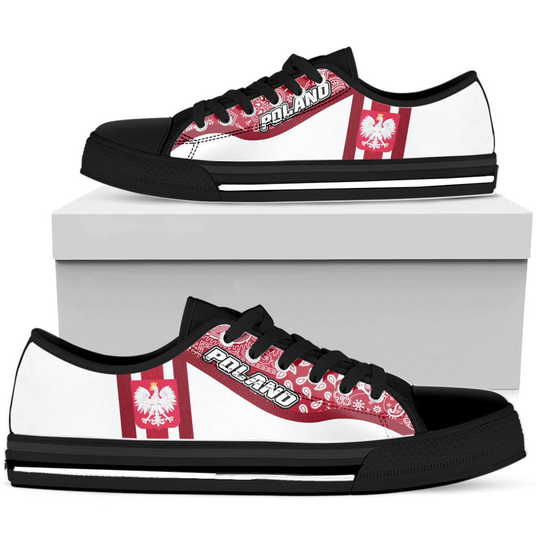Shoes Poland Red Version Low Top Shoes Paisley Bandana Special Style