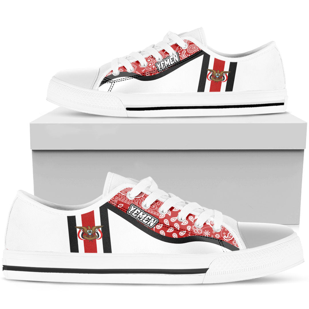 Shoes Yemen White Version Low Top Shoes Paisley Bandana Special Style