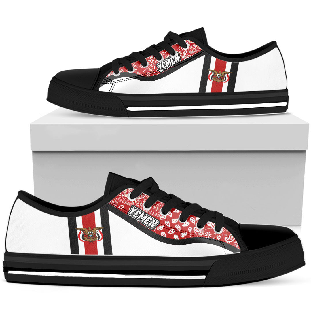 Shoes Yemen White Version Low Top Shoes Paisley Bandana Special Style