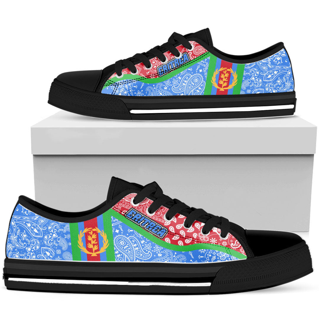 Shoes Eritrea Blue Version Low Top Shoes Paisley Bandana Special Style