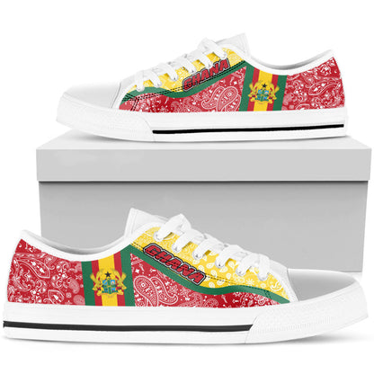 Shoes Ghana Red Version Low Top Shoes Paisley Bandana Special Style