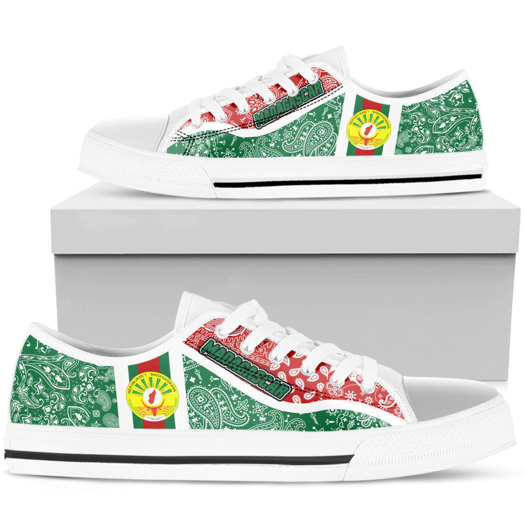Shoes Madagascar Green Version Low Top Shoes Paisley Bandana Special Style