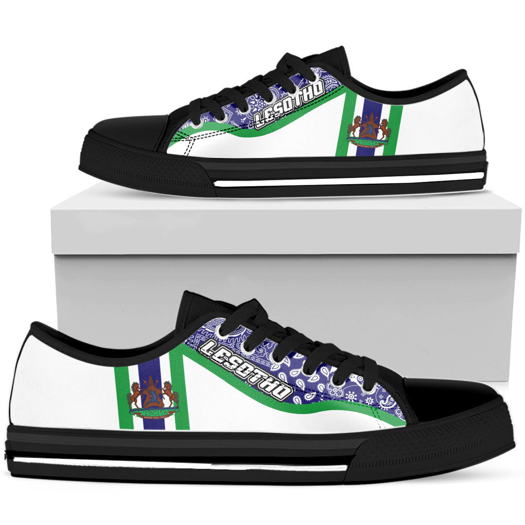 Shoes Lesotho White Version Low Top Shoes Paisley Bandana Special Style