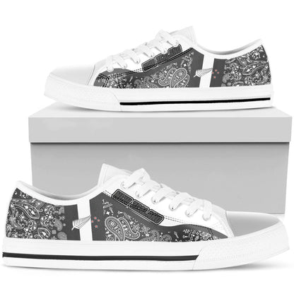 Shoes New Zealand Silver Fern Low Top Shoes Paisley Bandana Special Style