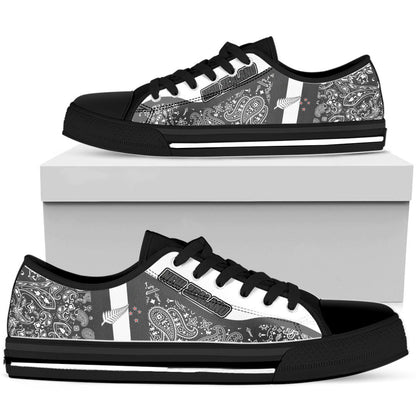 Shoes New Zealand Silver Fern Low Top Shoes Paisley Bandana Special Style