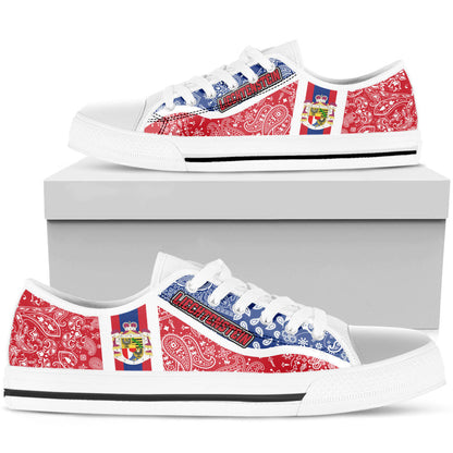 Shoes Liechtenstein Red Version Low Top Shoes Paisley Bandana Special Style