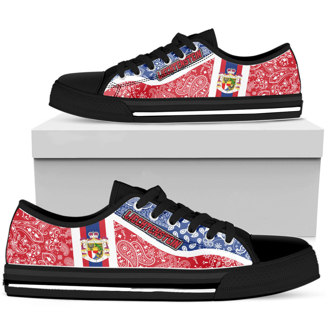 Shoes Liechtenstein Red Version Low Top Shoes Paisley Bandana Special Style
