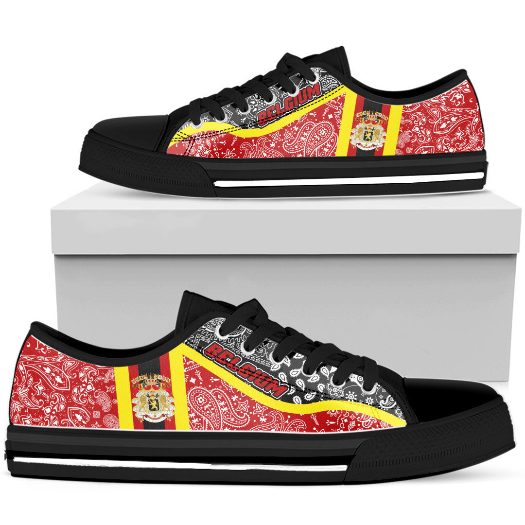 Shoes Belgium Low Top Shoes Paisley Bandana Special Style