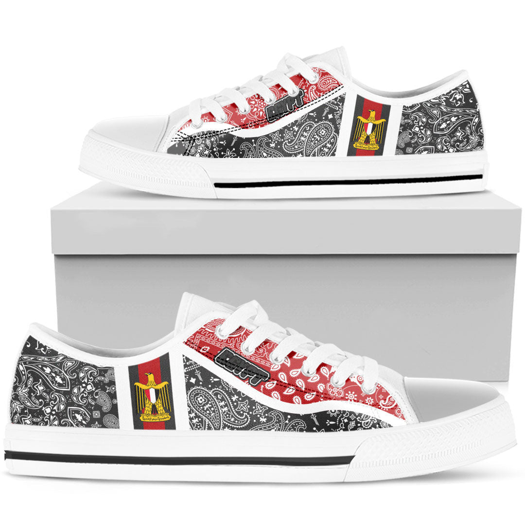 Shoes Egypt Black Version Low Top Shoes Paisley Bandana Special Style