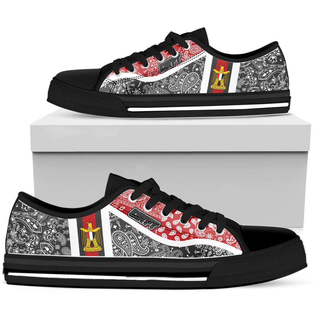 Shoes Egypt Black Version Low Top Shoes Paisley Bandana Special Style