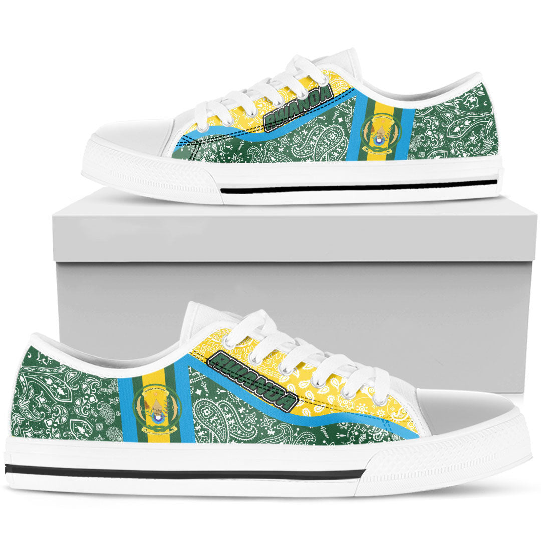 Shoes Rwanda Green Version Low Top Shoes Paisley Bandana Special Style