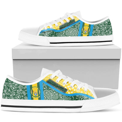 Shoes Rwanda Green Version Low Top Shoes Paisley Bandana Special Style