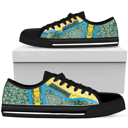 Shoes Rwanda Green Version Low Top Shoes Paisley Bandana Special Style