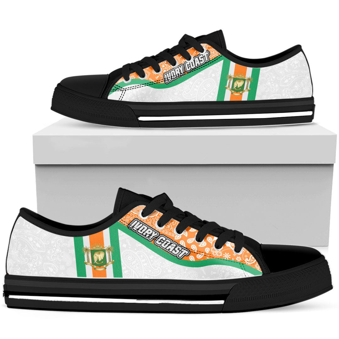 Shoes Ivory Coast White Version Low Top Shoes Paisley Bandana Special Style