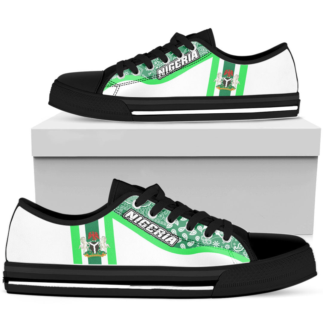 Shoes Nigeria White Version Low Top Shoes Paisley Bandana Special Style