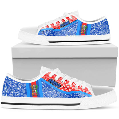 Shoes India Blue Version Low Top Shoes Paisley Bandana Special Style