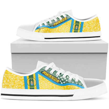 Shoes Rwanda Yellow Version Low Top Shoes Paisley Bandana Special Style