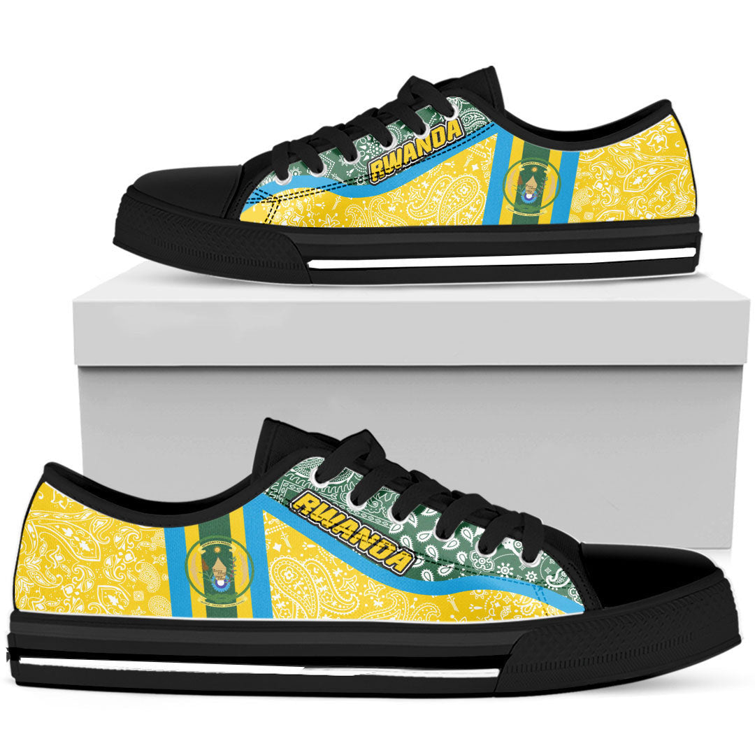 Shoes Rwanda Yellow Version Low Top Shoes Paisley Bandana Special Style