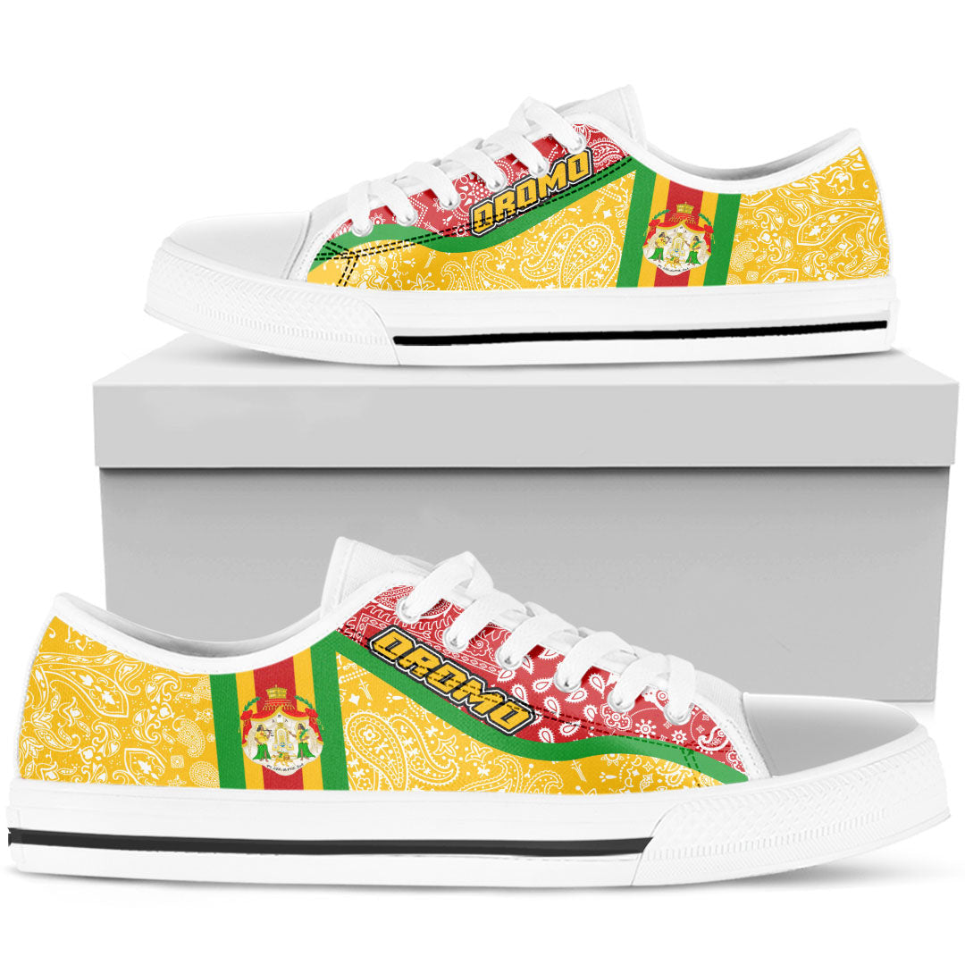 Shoes Oromo Yellow Verison Low Top Shoes Paisley Bandana Special Style