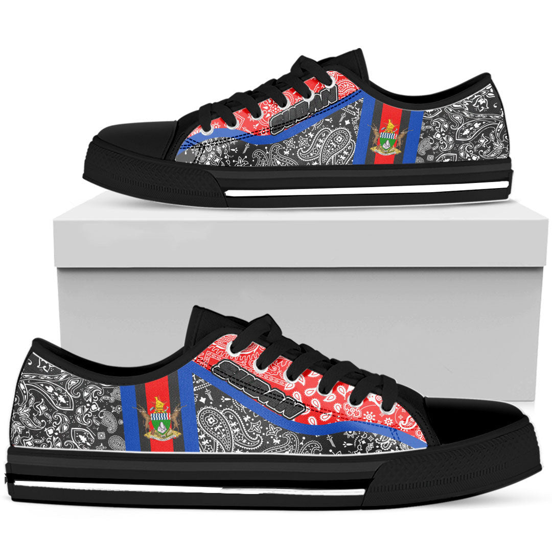 Shoes Sudan Black Version Low Top Shoes Paisley Bandana Special Style