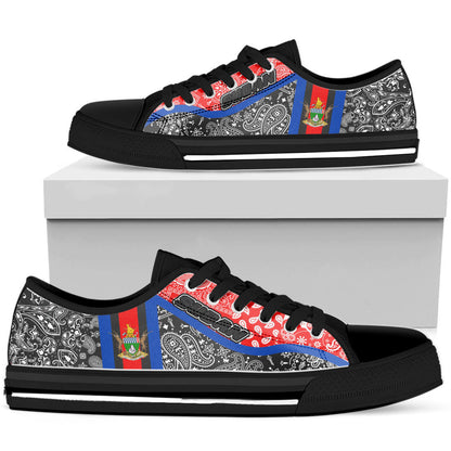 Shoes Sudan Black Version Low Top Shoes Paisley Bandana Special Style