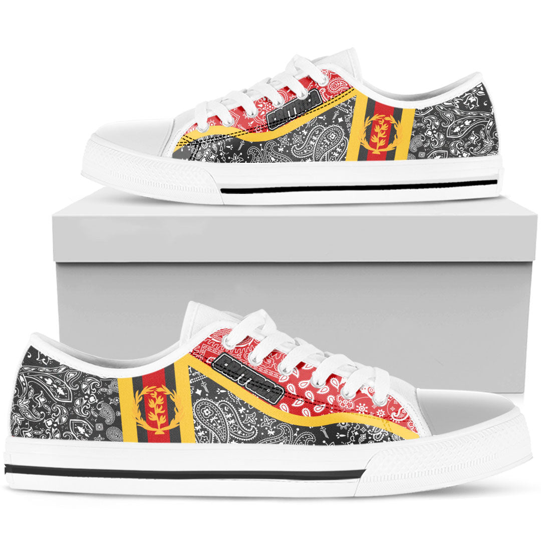 Shoes Eritrea Black Version Low Top Shoes Paisley Bandana Special Style
