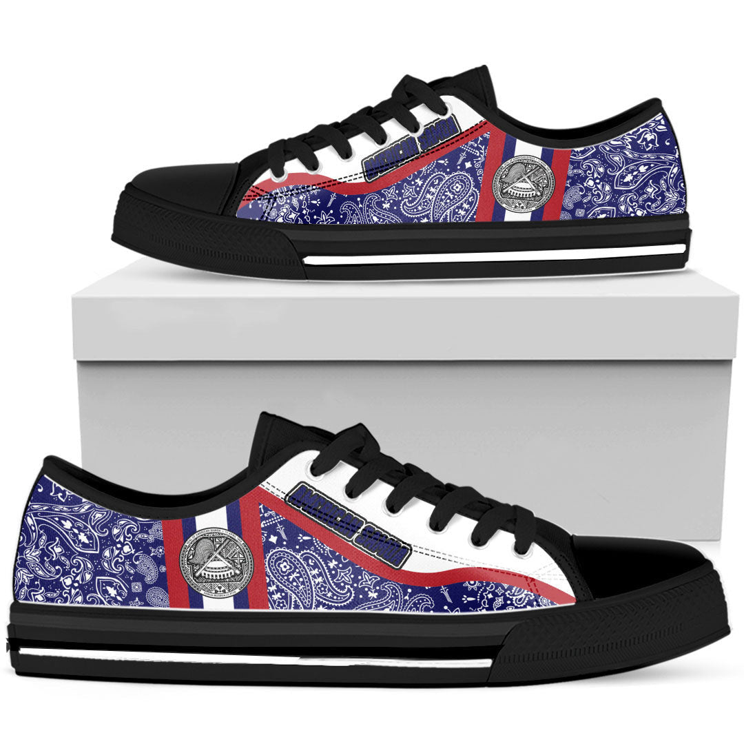 Shoes American Samoa Low Top Shoes Paisley Bandana Special Style
