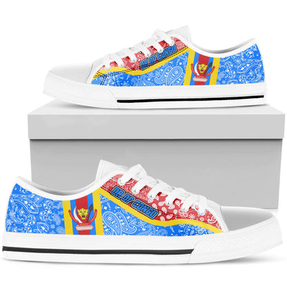 Shoes Democratic Republic Of The Congo Low Top Shoes Paisley Bandana Special Style