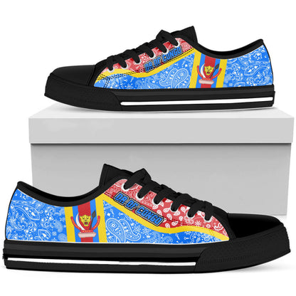 Shoes Democratic Republic Of The Congo Low Top Shoes Paisley Bandana Special Style