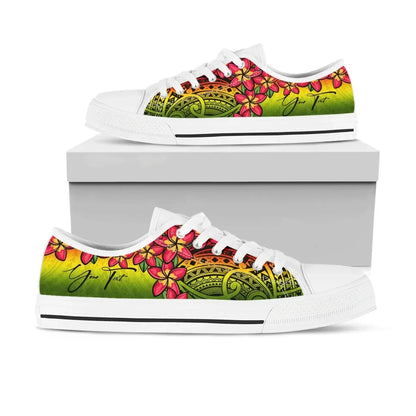 Custom Polynesian Plumeria Reggae Low Top Shoes Personal Signature