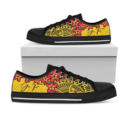 Custom Polynesian Plumeria Yellow Low Top Shoes Personal Signature