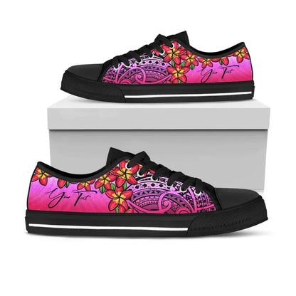 Custom Polynesian Plumeria Pink Low Top Shoes Personal Signature