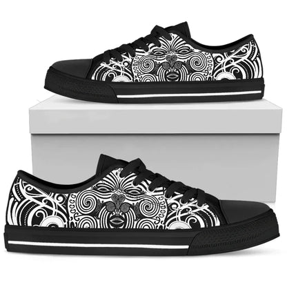 New Zealand Maori Mask Low Top Canvas Shoe