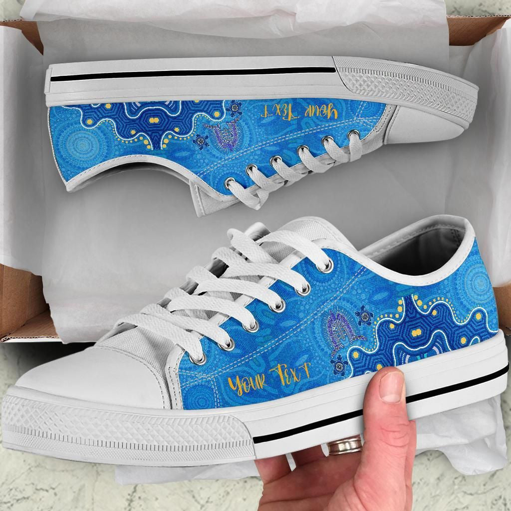 Torres Strait Personalised Low Top Shoes Dhari And Turtle