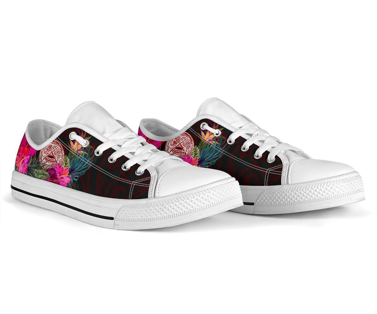 American Samoa Low Top Shoe Coat Of Arm With Polynesian Patterns