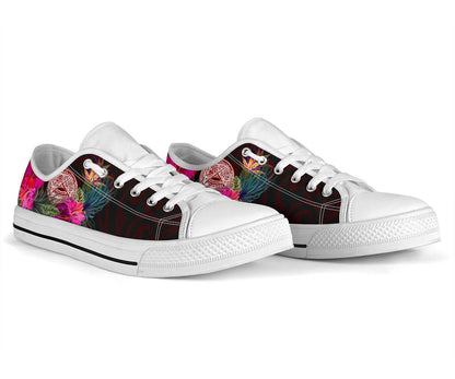 American Samoa Low Top Shoe Coat Of Arm With Polynesian Patterns