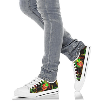 American Samoa Polynesian Low Top Shoes Reggae Plumeria
