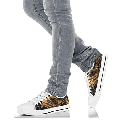 Polynesian Hawaii Low Top Shoes Polynesian Golden Humpback Whale