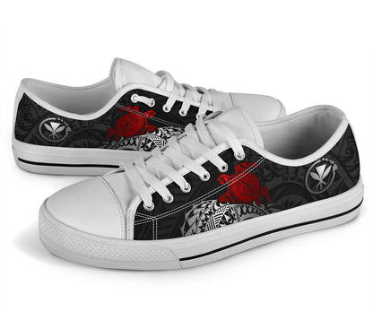 Polynesian Hawaii Low Top Shoes Polynesian Turtle Red