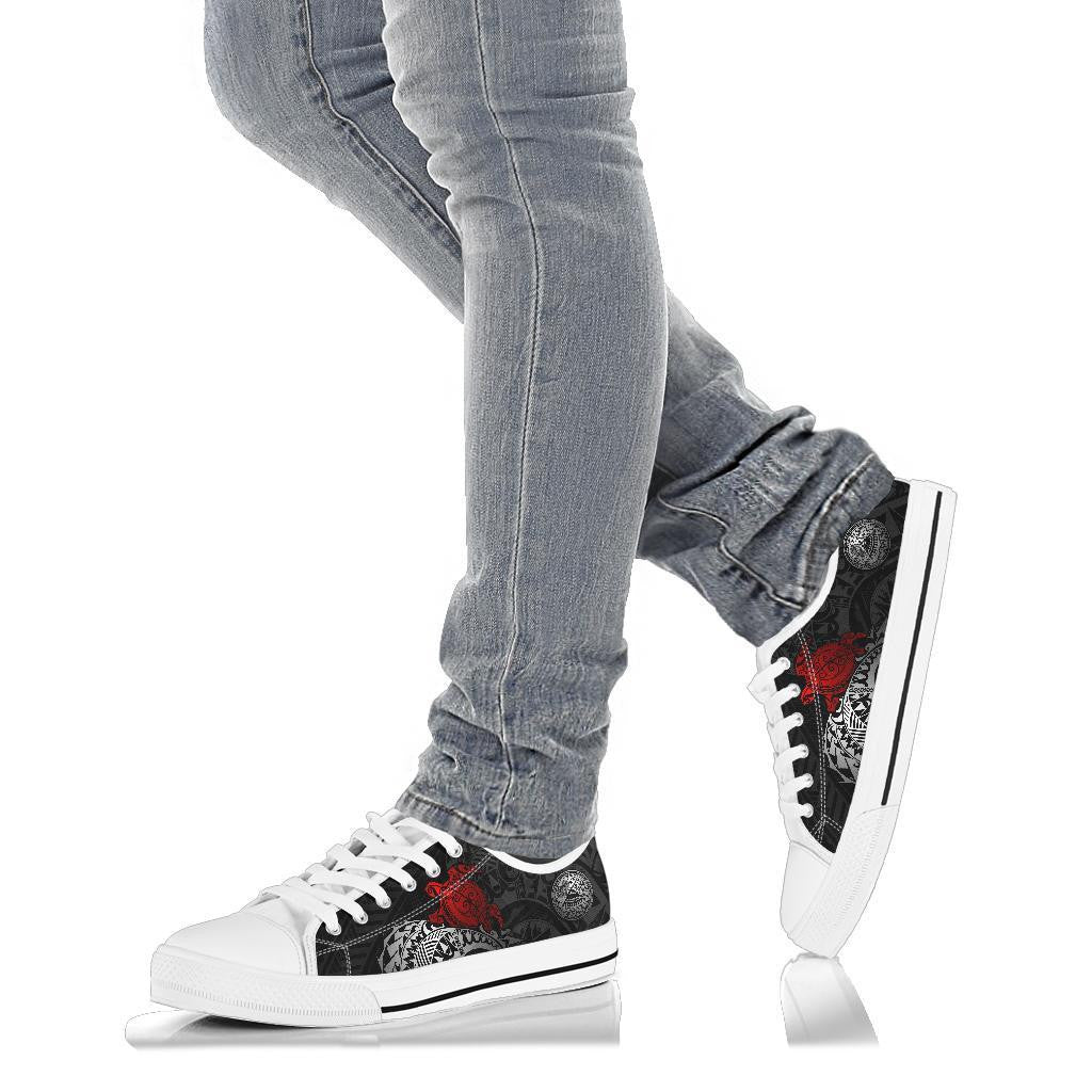 American Samoa Polynesian Low Top Shoes Polynesian Turtle Red